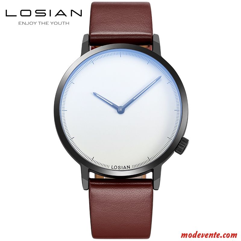 Montre Homme Étanche Simple Mode Étudiant Sport Montre À Bracelet Noir