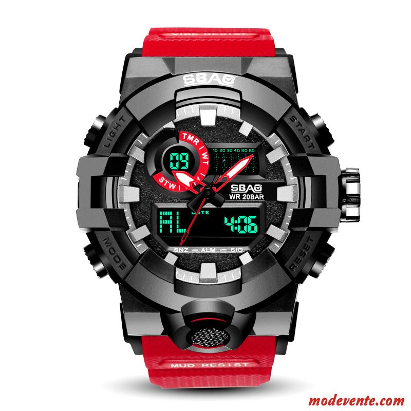 Montre Homme Étudiant Étanche Tendance Multifonctions Sport Lumineux Noir Or