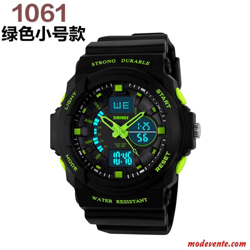 Montre Homme Étudiant Étanche Tendance Multifonctions Sport Lumineux Noir Or