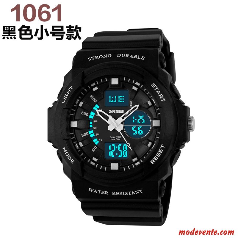 Montre Homme Étudiant Étanche Tendance Multifonctions Sport Lumineux Noir Or