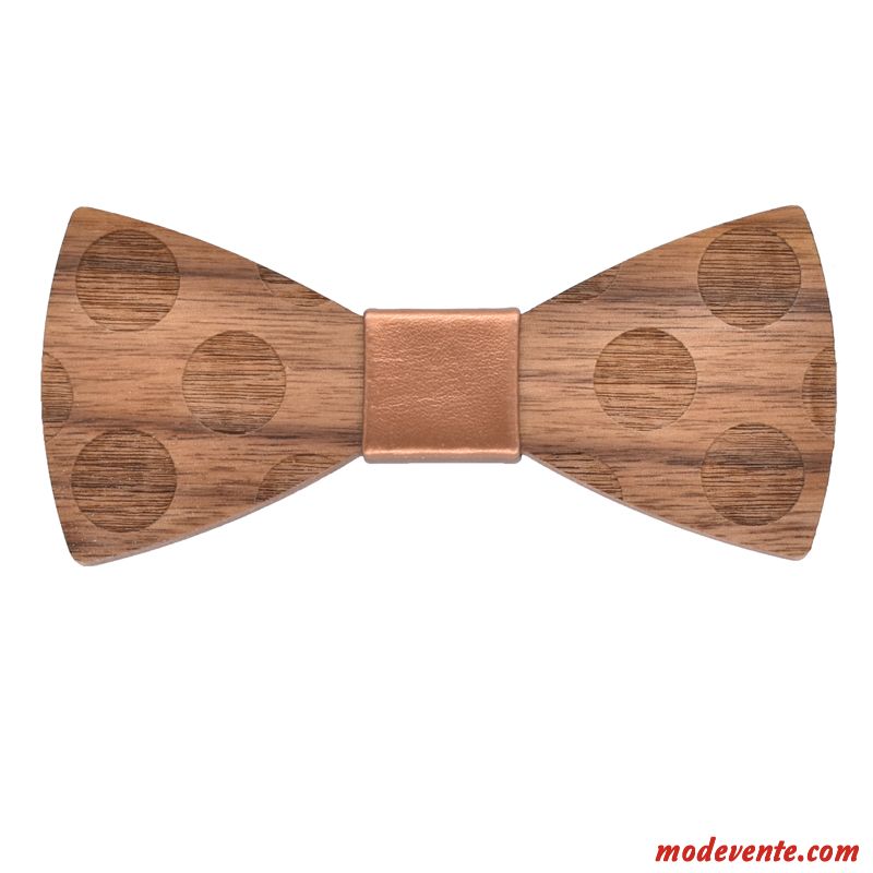 Nœud Papillon Homme Classique Bois Massif Créatif Points Qualité Le Nouveau Marron