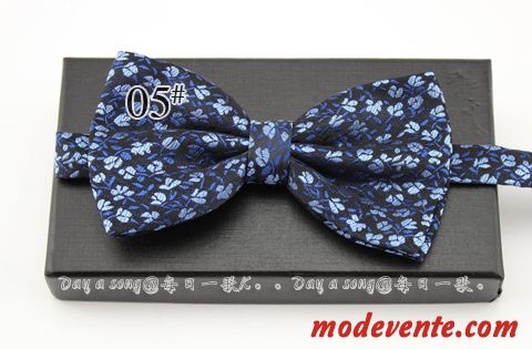 Nœud Papillon Homme Floral Marier Élégant Mode Fleur Point D'onde Bleu