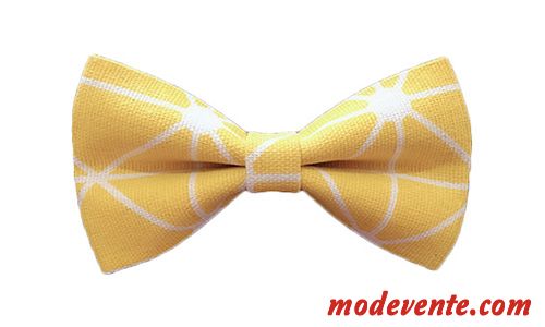 Nœud Papillon Homme Marier Original Vêtements De Cérémonie Lin Le Marié Meilleur Homme Impression Jaune