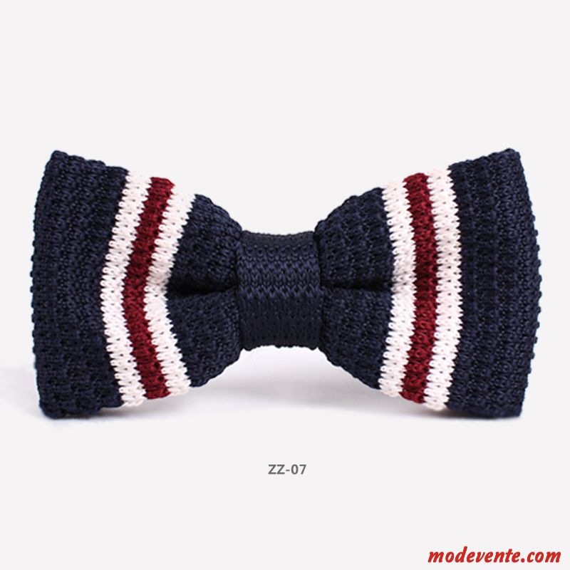 Nœud Papillon Homme Mode Arc Marier Le Marié Tendance Tricot Bordeaux