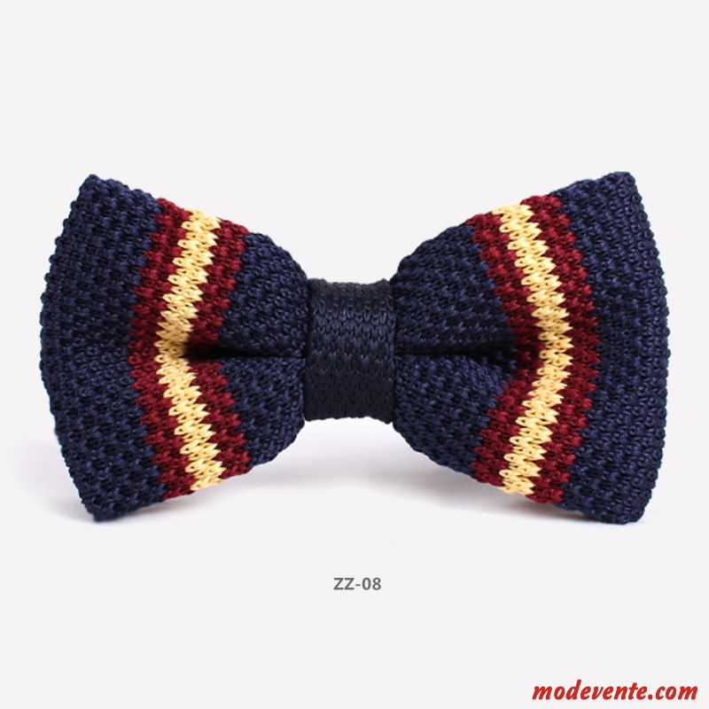 Nœud Papillon Homme Mode Arc Marier Le Marié Tendance Tricot Bordeaux