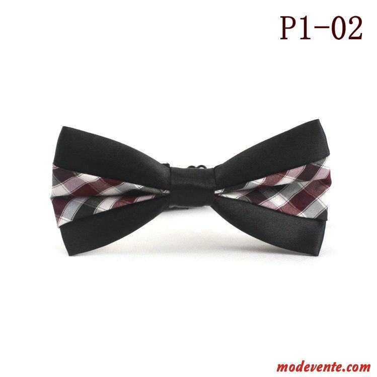 Nœud Papillon Homme Mode Entreprise Britanique Arc Présidé Femme Couleurs Mixtes Bordeaux Noir