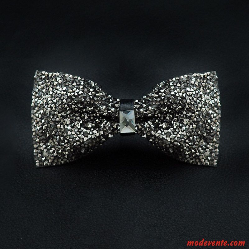 Nœud Papillon Homme Mode Pierres De Strass Vêtements De Cérémonie Arc Le Marié Personnalité Or