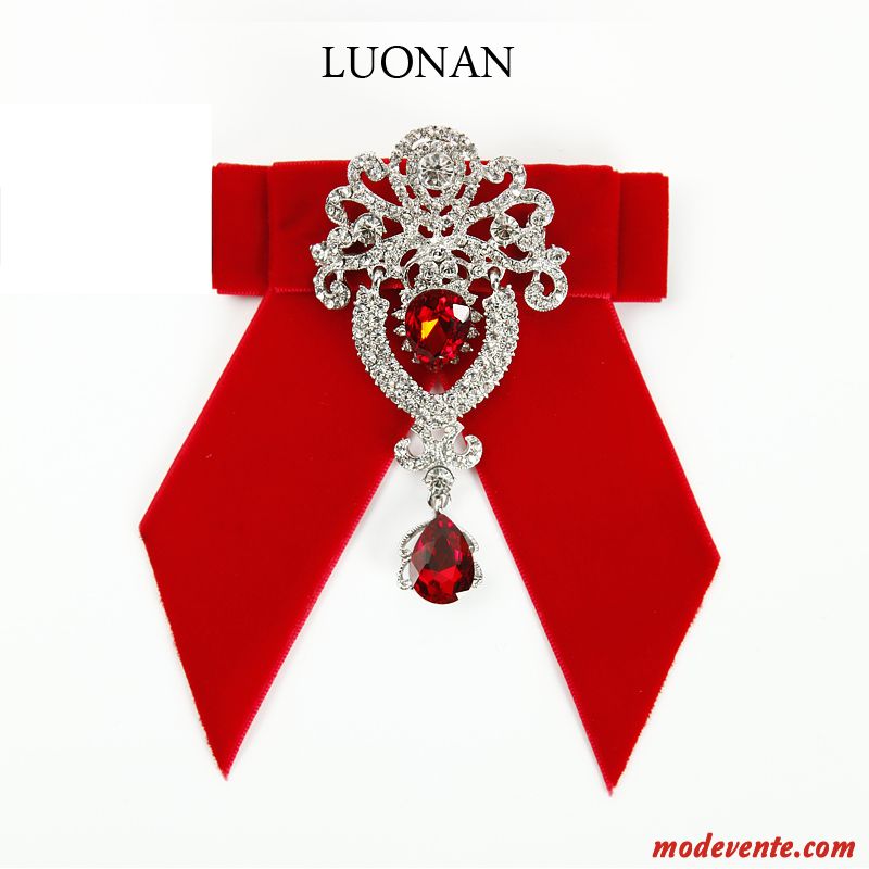 Nœud Papillon Homme Recevoir Des Fleurs Vêtements De Cérémonie Marier Gros Diamant Rétro Noir Rouge