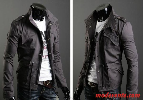 Outlet Solide Collier De Stand V Manteau Hommes La Vente En Ligne