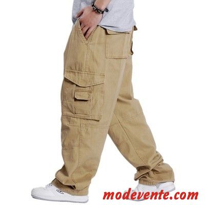 Pantalon Cargo Homme Baggy De Plein Air Grande Taille Gras Pantalons Vert