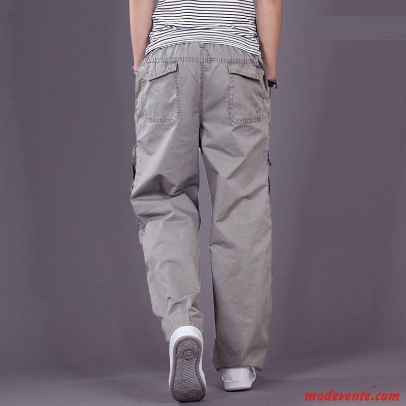 Pantalon Cargo Homme Baggy Jambe Droite Gros Pantalons Grande Taille Les Pantalons De Survêtement Vert