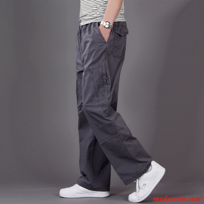 Pantalon Cargo Homme Baggy Jambe Droite Gros Pantalons Grande Taille Les Pantalons De Survêtement Vert