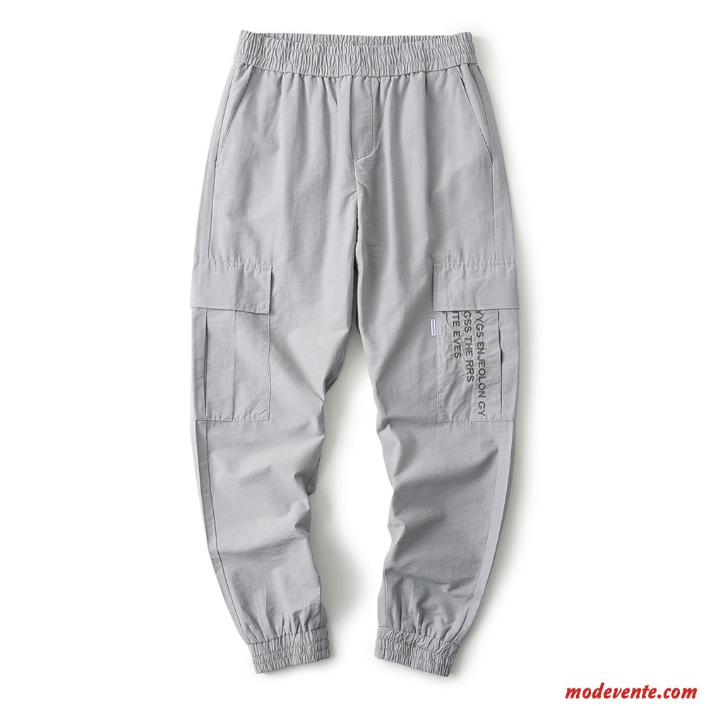 Pantalon Cargo Homme Baggy Serrés Maigre Kaki Décontractée Été