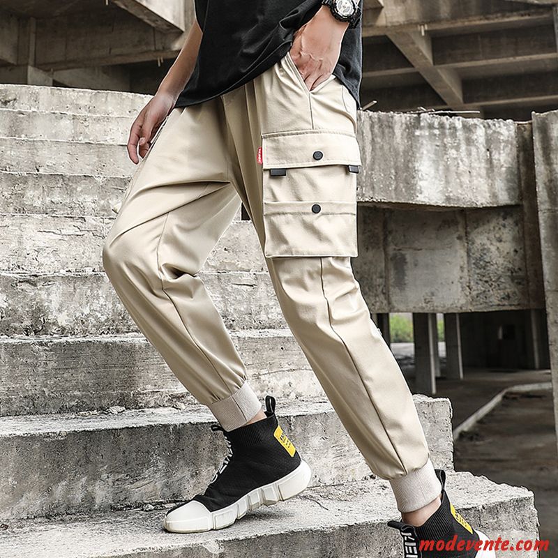 Pantalon Cargo Homme Baggy Tendance Kaki Marque De Tendance Légère Été