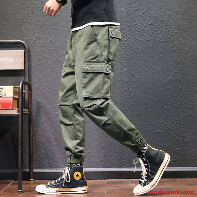 Pantalon Cargo Homme Baggy Été Grande Taille Tendance Kaki Décontractée