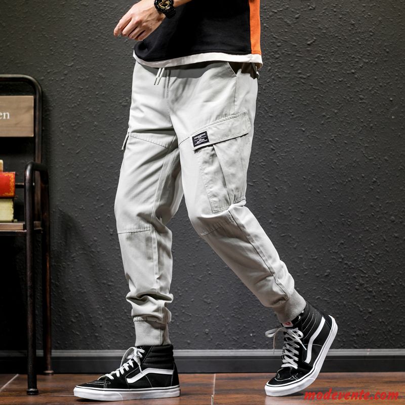 Pantalon Cargo Homme Baggy Été Grande Taille Tendance Kaki Décontractée