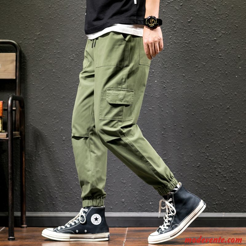 Pantalon Cargo Homme Baggy Été Grande Taille Tendance Kaki Décontractée