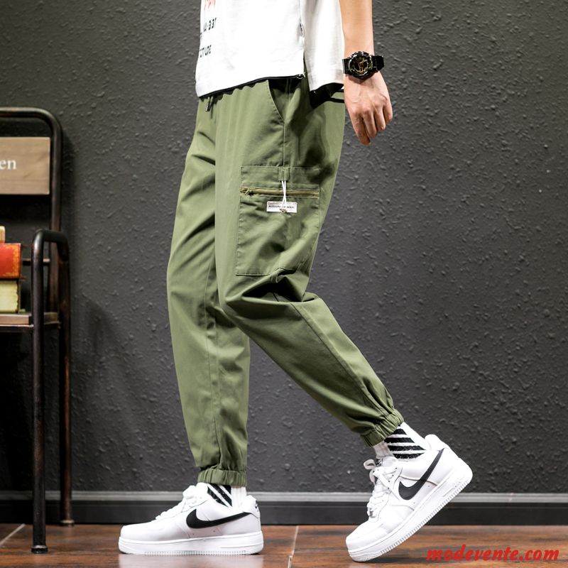 Pantalon Cargo Homme Baggy Été Grande Taille Tendance Kaki Décontractée