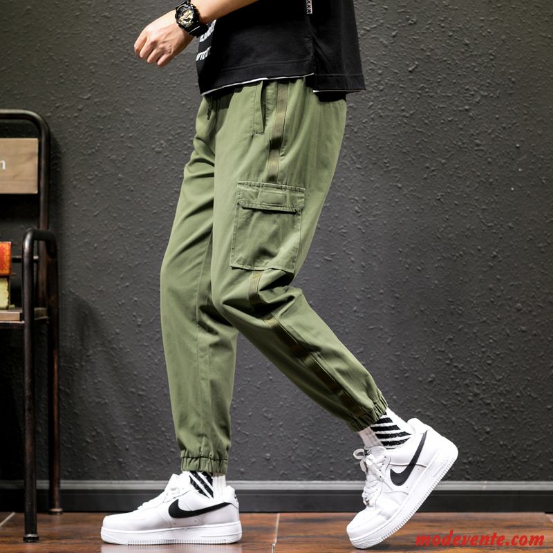 Pantalon Cargo Homme Baggy Été Grande Taille Tendance Kaki Décontractée