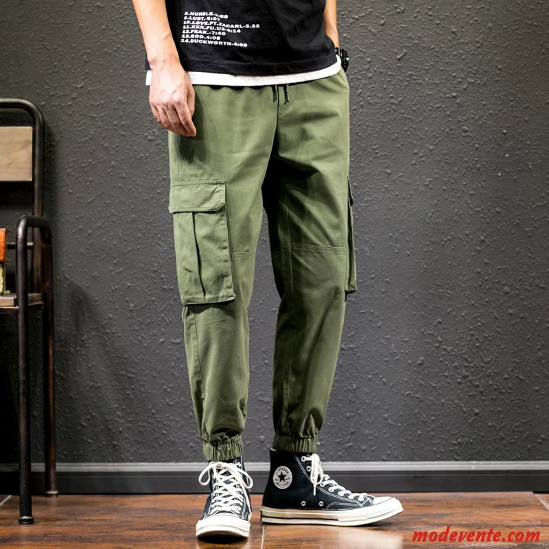 Pantalon Cargo Homme Baggy Été Grande Taille Tendance Kaki Décontractée