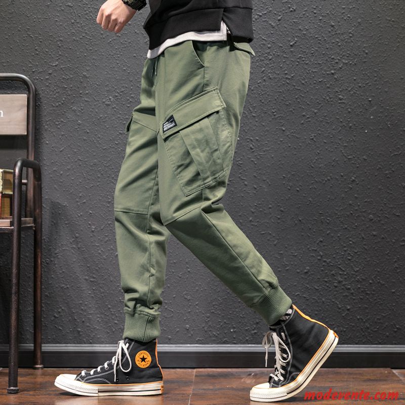 Pantalon Cargo Homme Baggy Été Grande Taille Tendance Kaki Décontractée