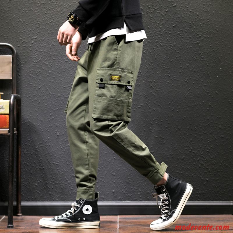 Pantalon Cargo Homme Baggy Été Grande Taille Tendance Kaki Décontractée