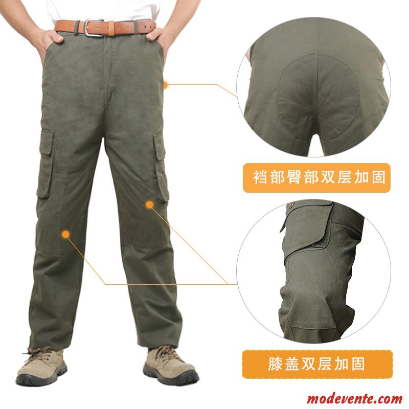 Pantalon Cargo Homme Combinaison Respirant Baggy Coton Bio Vert