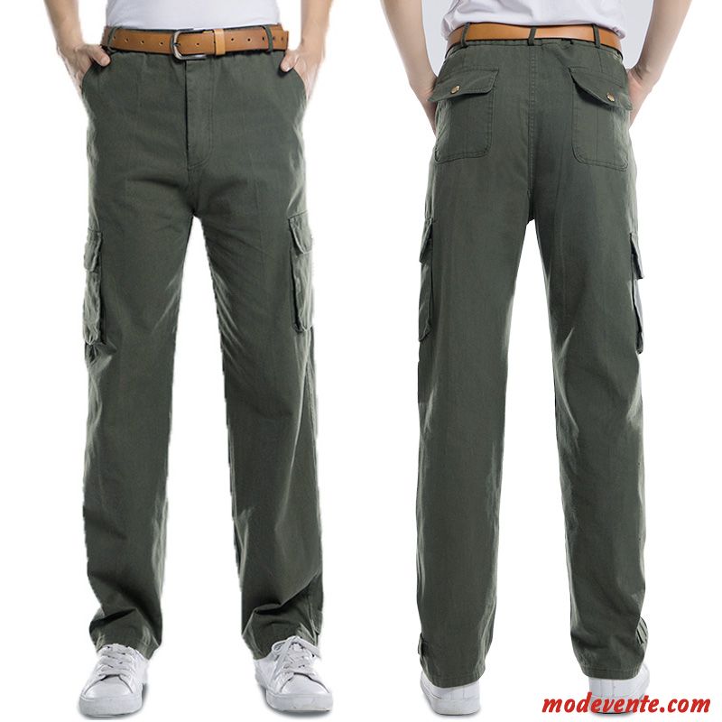 Pantalon Cargo Homme Combinaison Respirant Baggy Coton Bio Vert