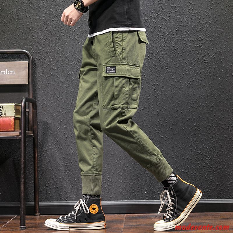 Pantalon Cargo Homme Harlan Serrés Marque De Tendance Baggy Pantalons Sport Noir