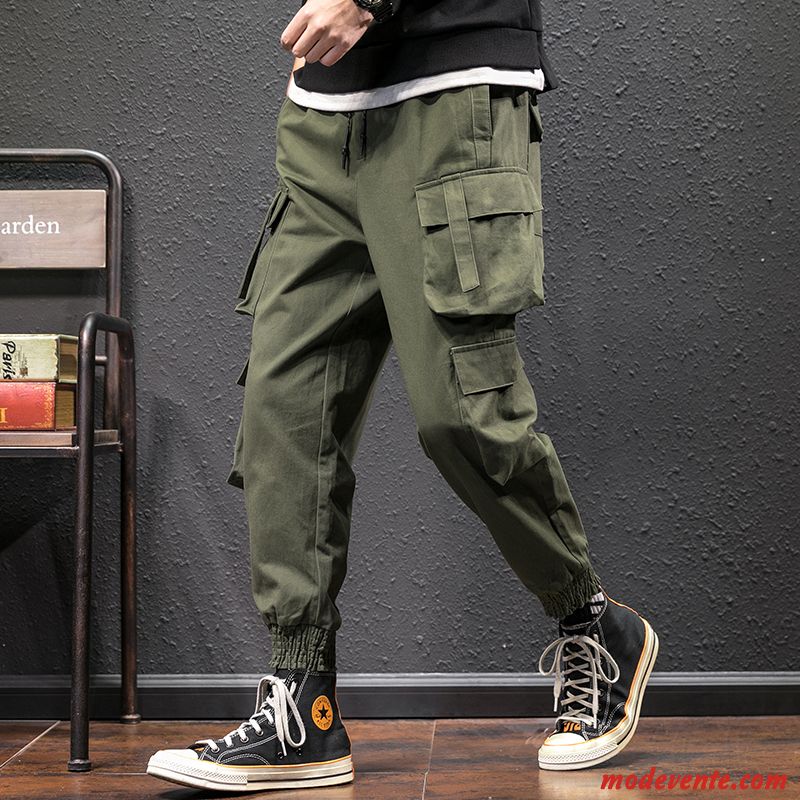 Pantalon Cargo Homme Harlan Serrés Marque De Tendance Baggy Pantalons Sport Noir