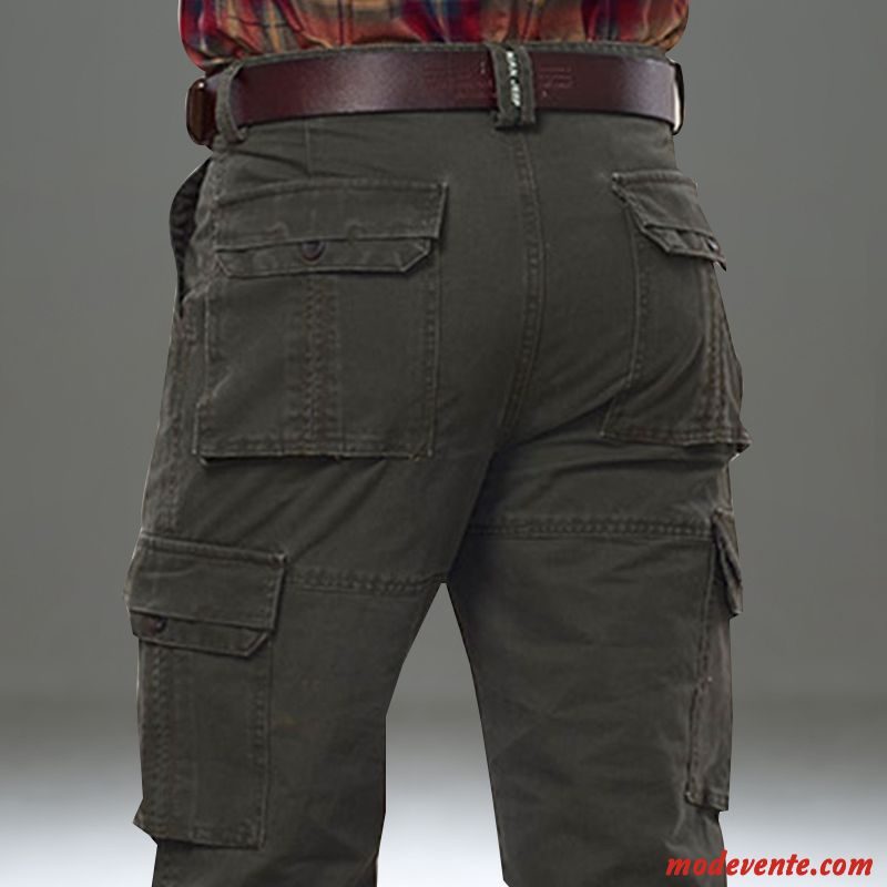 Pantalon Cargo Homme Jeunesse Longue Légère Pantalons Été Multi-poche Vert