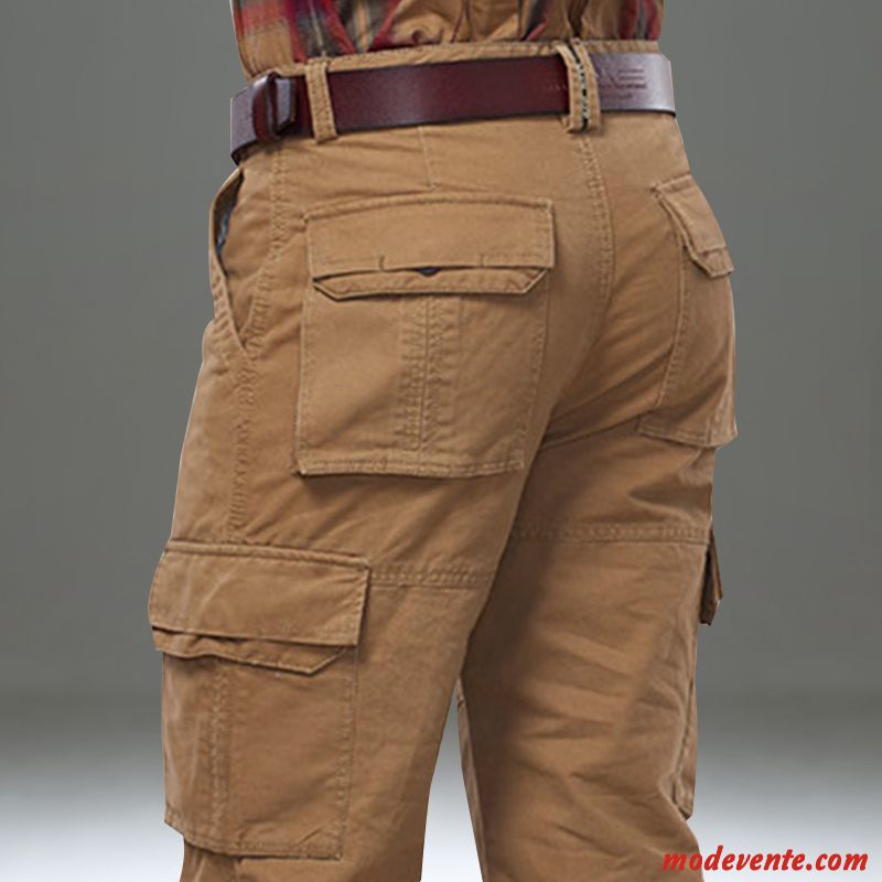 Pantalon Cargo Homme Jeunesse Longue Légère Pantalons Été Multi-poche Vert