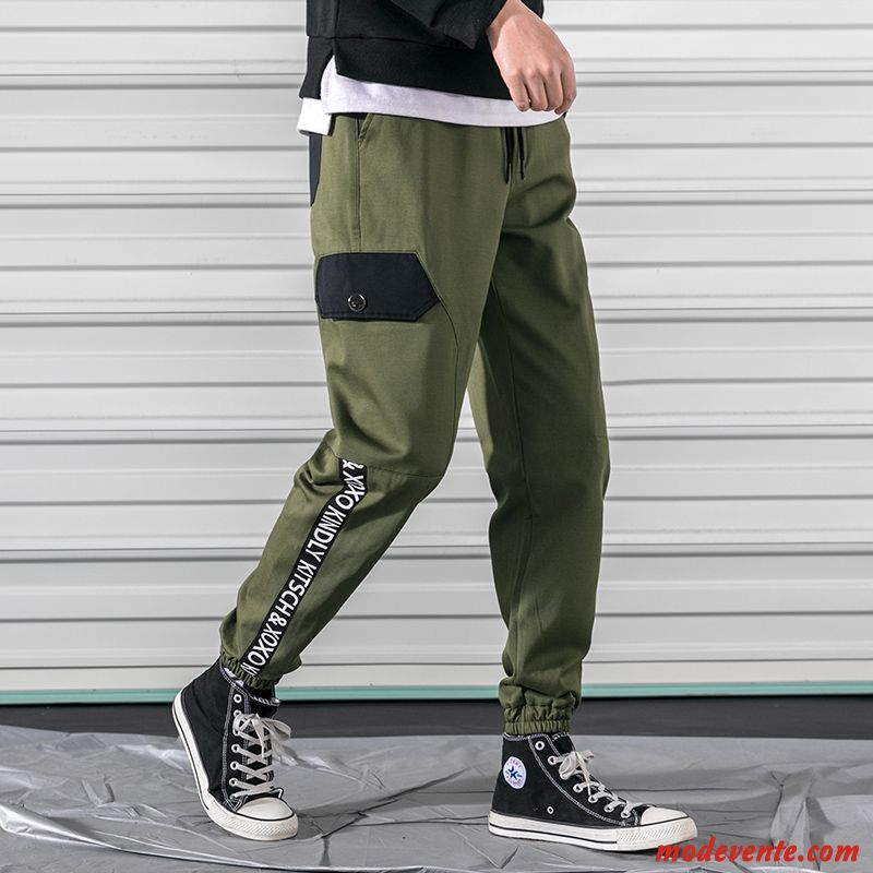 Pantalon Cargo Homme Kaki Serrés Étudiant Baggy Pantalons Printemps