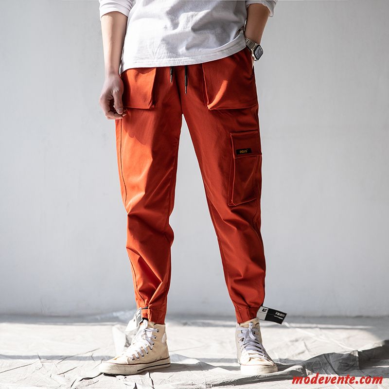 Pantalon Cargo Homme Les Pantalons De Survêtement Serrés Hip Hop Baggy Tendance Marque De Tendance Rouge