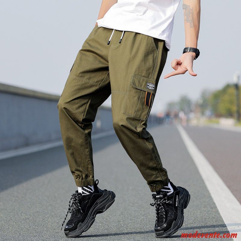 Pantalon Cargo Homme Légère Baggy Été Marque De Tendance Graisse Grande Taille Vert