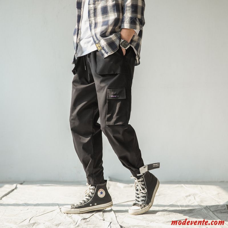 Pantalon Cargo Homme Pantalons Hip Hop Multi-poche Les Pantalons De Survêtement Baggy Serrés Gris