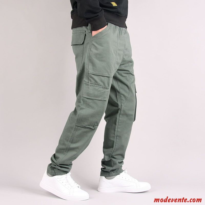 Pantalon Cargo Homme Printemps Baggy Serrés Décontractée Sport Tendance Vert