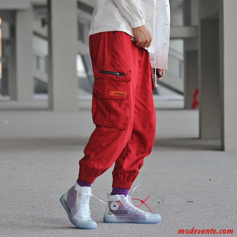 Pantalon Cargo Homme Serrés Baggy Hip Hop Grande Taille Marque De Tendance Multi-poche