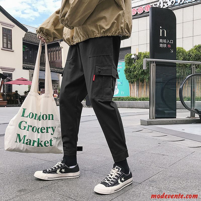 Pantalon Cargo Homme Tendance Baggy Marque De Tendance Décontractée L'automne Jambe Droite Vert