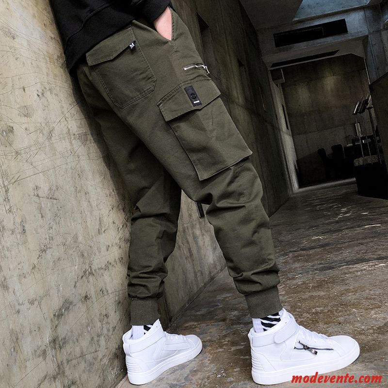 Pantalon Cargo Homme Tendance Collants Les Pantalons De Survêtement Marque De Tendance Camouflage Serrés Vert