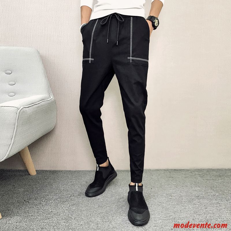 Pantalon Cargo Homme Tendance L'automne Harlan Slim Décontractée Serrés Noir