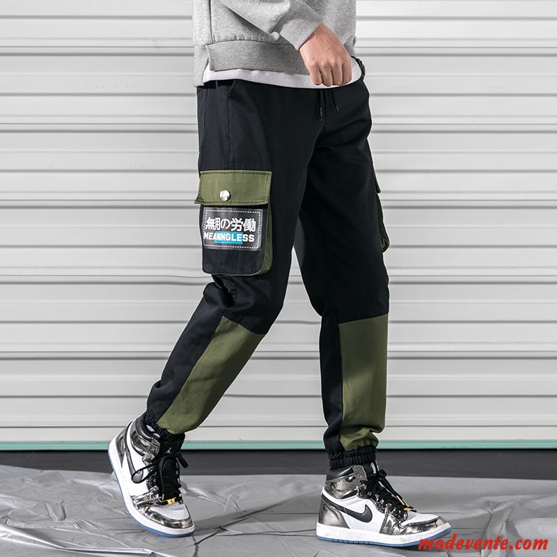 Pantalon Cargo Homme Tendance Printemps Sport Multi-poche Serrés Marque De Tendance Vert