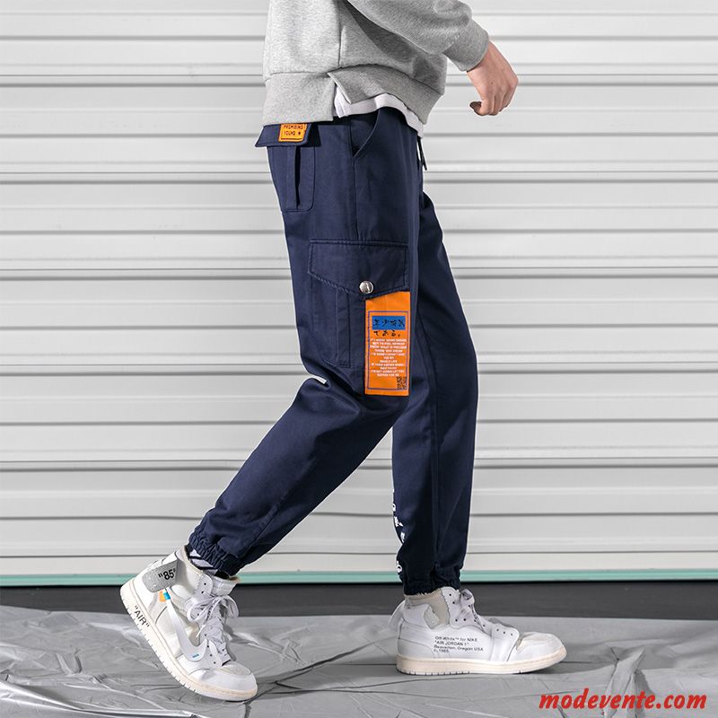 Pantalon Cargo Homme Tendance Printemps Sport Multi-poche Serrés Marque De Tendance Vert
