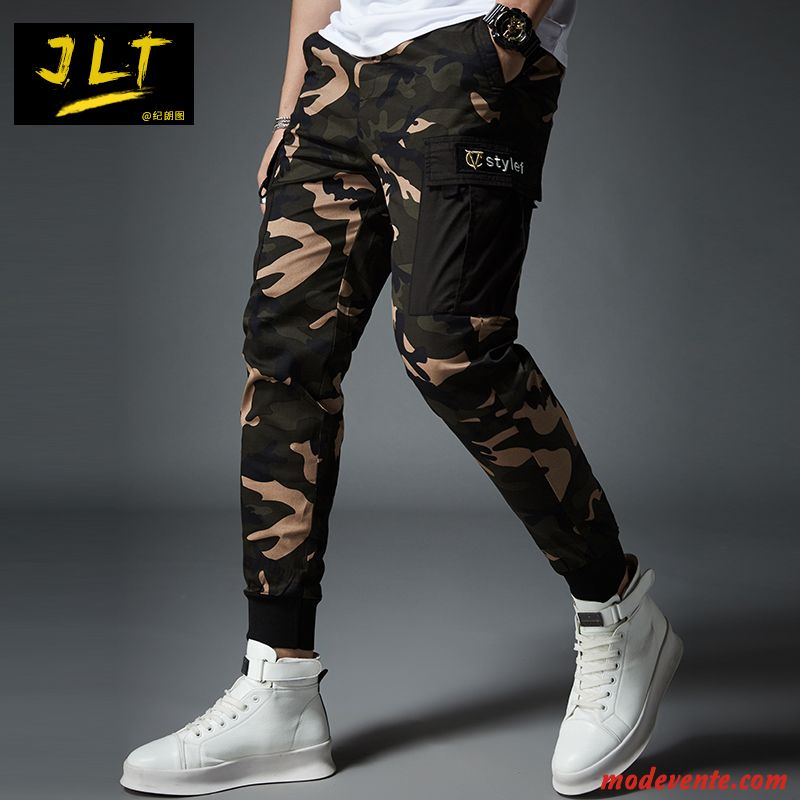 Pantalon Cargo Homme Tendance Slim Camouflage Pantalons Été Jeunesse