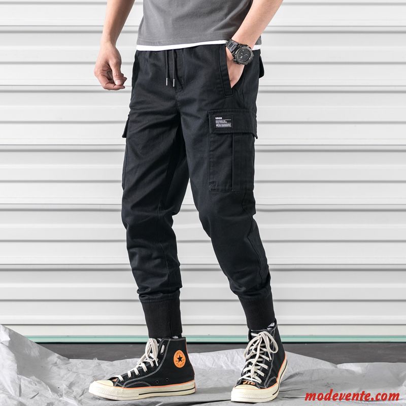 Pantalon Cargo Homme Tendance Été Sport Grande Taille Serrés Baggy Gris