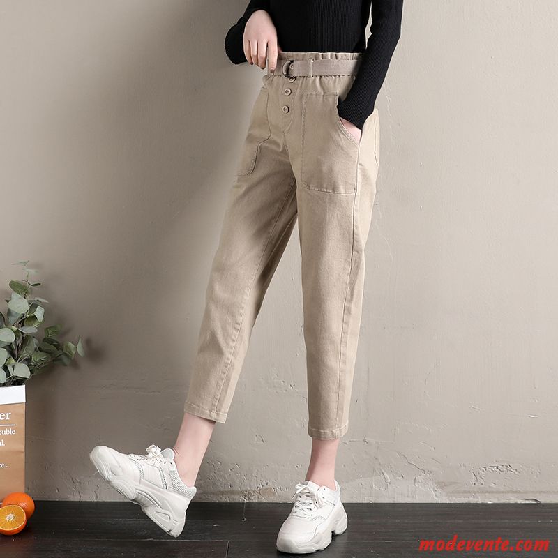 Pantalon Femme Baggy Mince Printemps Haute Cintrée Harlan Vert