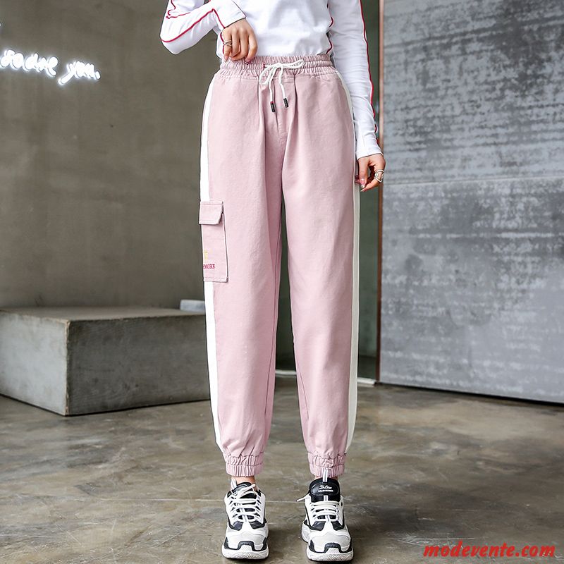 Pantalon Femme L'automne Serrés Baggy Décontractée Printemps Harlan Rouge Rose