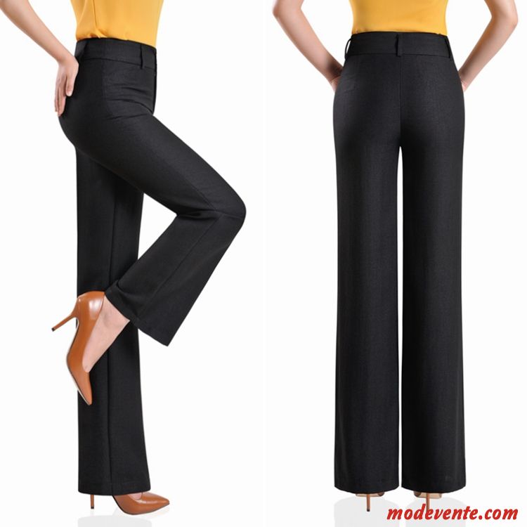 Pantalon Femme Mince Décontractée Respirant Été Jambe Droite Lin Rose