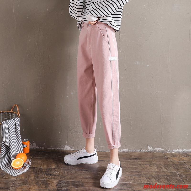 Pantalon Femme Mince Pantalon Cargo Décontractée Tendance Les Pantalon De Survêtement Baggy Rose Clair