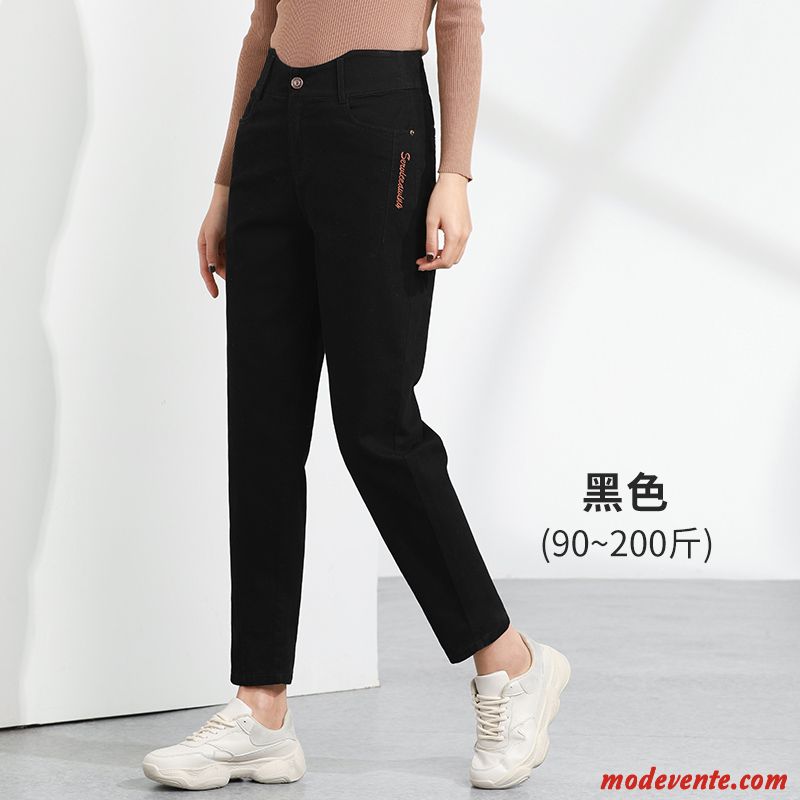 Pantalon Femme Pantalon Cargo Baggy Décontractée Printemps Haute Cintrée Mince Noir